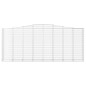 vidaXL Cestas de gaviones 8 uds forma de arco hierro 400x50x160/180 cm