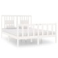 vidaXL Estructura de cama de madera maciza blanca 140x190 cm vidaXL Estructura de cama de madera maciza blanca 140x190 cm