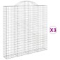 vidaXL Cestas de gaviones 3 uds forma de arco hierro 200x30x200/220 cm vidaXL Cestas de gaviones 3 uds forma de arco hierro 200x30x200/220 cm