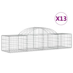 vidaXL Cestas de gaviones 13 uds forma de arco hierro 200x50x40/60 cm