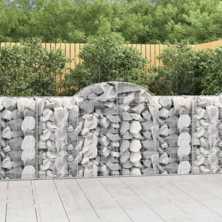 vidaXL Cestas de gaviones 50 uds forma de arco hierro 200x50x100/120cm