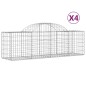vidaXL Cestas de gaviones 4 uds forma de arco hierro 200x50x60/80 cm