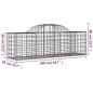 vidaXL Cestas de gaviones 4 uds forma de arco hierro 200x50x60/80 cm
