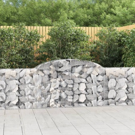 vidaXL Cestas de gaviones 3 uds forma de arco hierro 300x30x80/100 cm