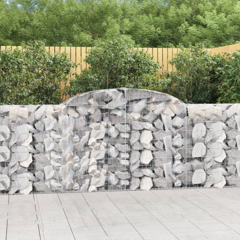 vidaXL Cestas de gaviones 12 uds forma arco hierro 300x30x100/120 cm vidaXL Cestas de gaviones 12 uds forma arco hierro 300x30x100/120 cm