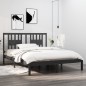 vidaXL Estructura de cama madera maciza gris 150x200 cm