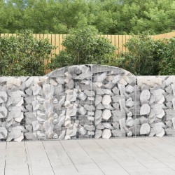 vidaXL Cestas de gaviones 15 uds forma arco hierro 300x30x100/120 cm