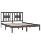 vidaXL Estructura de cama madera maciza gris 150x200 cm