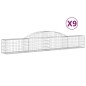 vidaXL Cestas de gaviones 9 uds forma de arco hierro 300x30x40/60 cm vidaXL Cestas de gaviones 9 uds forma de arco hierro 300x30x40/60 cm