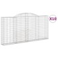 vidaXL Cestas gaviones 10 uds forma de arco hierro 300x30x140/160 cm