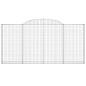 vidaXL Cestas gaviones 10 uds forma de arco hierro 300x30x140/160 cm
