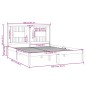 vidaXL Estructura de cama madera maciza gris 150x200 cm