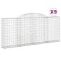 vidaXL Cestas de gaviones 9 uds forma de arco hierro 300x30x120/140 cm vidaXL Cestas de gaviones 9 uds forma de arco hierro 300x30x120/140 cm