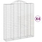 vidaXL Cestas de gaviones 4 uds forma de arco hierro 200x50x220/240 cm
