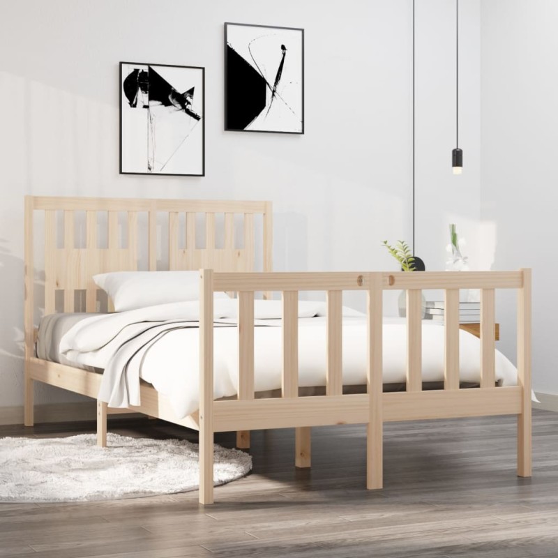 vidaXL Estructura de cama madera maciza 120x190 cm vidaXL Estructura de cama madera maciza 120x190 cm