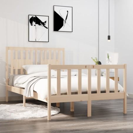 vidaXL Estructura de cama madera maciza 120x190 cm