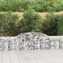 vidaXL Cestas de gaviones 12 uds forma de arco hierro 300x30x60/80 cm