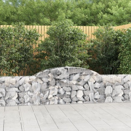 vidaXL Cestas de gaviones 12 uds forma de arco hierro 300x30x60/80 cm