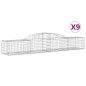 vidaXL Cestas de gaviones 9 uds forma de arco hierro 300x50x40/60 cm vidaXL Cestas de gaviones 9 uds forma de arco hierro 300x50x40/60 cm