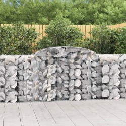 vidaXL Cestas de gaviones 6 uds forma de arco hierro 300x50x100/120 cm