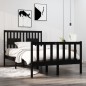 vidaXL Estructura de cama doble pequeña madera maciza negra 120x190 cm vidaXL Estructura de cama doble pequeña madera maciza negra 120x190 cm