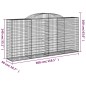 vidaXL Cestas gaviones 4 uds forma de arco hierro 300x50x140/160 cm vidaXL Cestas gaviones 4 uds forma de arco hierro 300x50x140/160 cm