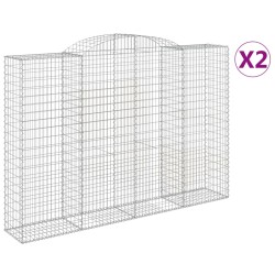 vidaXL Cestas de gaviones 2 uds forma de arco hierro 300x50x200/220 cm