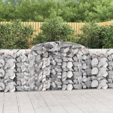 vidaXL Cestas de gaviones 8 uds forma de arco hierro 300x50x100/120 cm