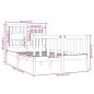 vidaXL Estructura de cama doble pequeña madera maciza negra 120x190 cm vidaXL Estructura de cama doble pequeña madera maciza negra 120x190 cm