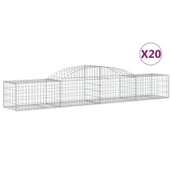 vidaXL Cestas de gaviones 20 uds forma de arco hierro 300x50x40/60 cm