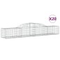 vidaXL Cestas de gaviones 20 uds forma de arco hierro 300x50x40/60 cm