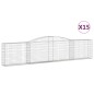 vidaXL Cestas de gaviones 15 uds forma de arco hierro 400x30x80/100 cm vidaXL Cestas de gaviones 15 uds forma de arco hierro 400x30x80/100 cm