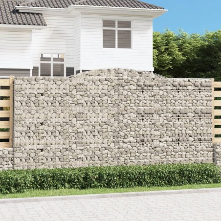 vidaXL Cestas de gaviones 2 uds forma de arco hierro 400x30x200/220 cm