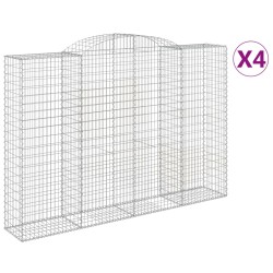 vidaXL Cestas de gaviones 4 uds forma de arco hierro 300x50x200/220 cm