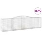 vidaXL Cestas de gaviones 25 uds forma de arco hierro 400x50x100/120cm vidaXL Cestas de gaviones 25 uds forma de arco hierro 400x50x100/120cm