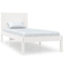 vidaXL Estructura de cama madera maciza blanco 75x190 cm