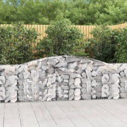 vidaXL Cestas de gaviones 9 uds forma de arco hierro 400x30x80/100 cm