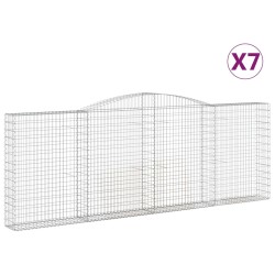 vidaXL Cestas gaviones 7 uds forma de arco hierro 400x30x140/160 cm