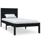 vidaXL Estructura de cama madera maciza de pino negra 90x200 cm vidaXL Estructura de cama madera maciza de pino negra 90x200 cm