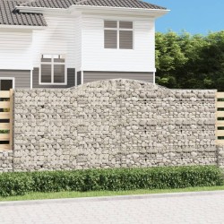 vidaXL Cestas de gaviones 5 uds forma de arco hierro 400x50x180/200 cm