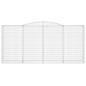 vidaXL Cestas de gaviones 5 uds forma de arco hierro 400x50x180/200 cm