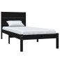 vidaXL Estructura de cama madera maciza de pino negra 90x200 cm vidaXL Estructura de cama madera maciza de pino negra 90x200 cm