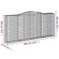 vidaXL Cestas de gaviones 5 uds forma de arco hierro 400x50x180/200 cm