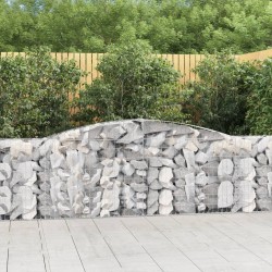 vidaXL Cestas de gaviones 10 uds forma de arco hierro 400x30x100/120cm
