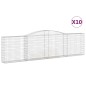 vidaXL Cestas de gaviones 10 uds forma de arco hierro 400x30x100/120cm vidaXL Cestas de gaviones 10 uds forma de arco hierro 400x30x100/120cm