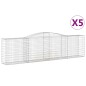 vidaXL Cestas de gaviones 5 uds forma de arco hierro 400x50x100/120 cm