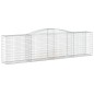 vidaXL Cestas de gaviones 5 uds forma de arco hierro 400x50x100/120 cm