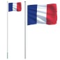 vidaXL Mástil y bandera de Francia aluminio 6,23 m