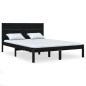 vidaXL Estructura de cama madera maciza de pino negra 140x190 cm vidaXL Estructura de cama madera maciza de pino negra 140x190 cm