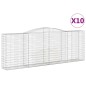 vidaXL Cestas gaviones 10 uds forma de arco hierro 400x50x140/160 cm